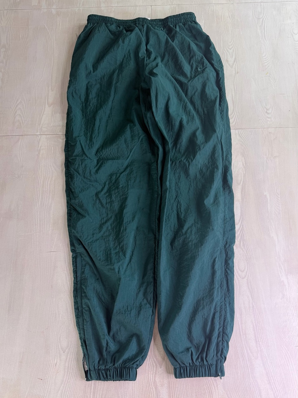 Men's Dark Green Nike Track Pants - Elastic Waist & Ankles
